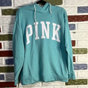 Victorias Secret PINK Hoodie Campus Crossover Tunic Light Blue - Size Small